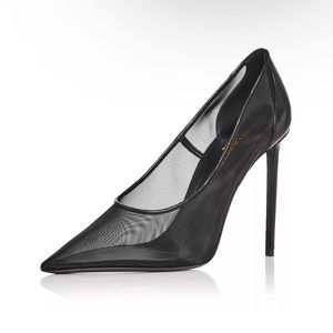 Saint Laurent Women's Anja Mesh Pointed Toe Pump